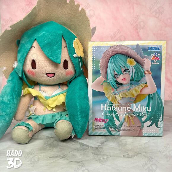 Hatsune Miku Conceptual Series Vol. 1 Fuwapuchi Figure & Plush Doll SET NEW - Picture 3 of 6